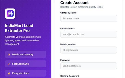IndiaMART Lead Extractor – Export & Manage Leads Easily :: Extract IndiaMART leads in one click, export to Excel, avoid duplicates, store securely, and access anytime easily