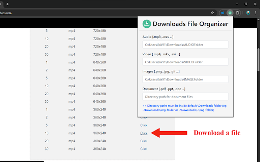 Downloads File Organizer :: Organize your downloads into specific directories based on file types.