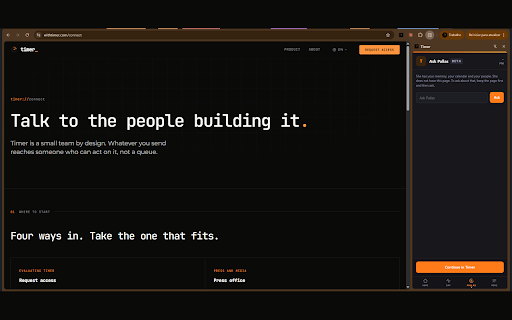 Timer :: Pick up where you left off. Timer remembers what you were doing, across every browser you use.