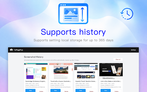 FullPagePlus - Full Page Screenshot Tool Go Full Page :: One-click full-page screenshot tool: scroll, stitch, and save long webpages as PNG/JPG with history.