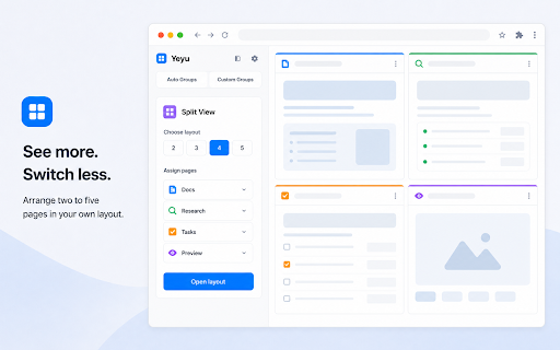 Yeyu · Tab Organizer & Quick Search :: Organize tabs in the Chrome side panel and quickly search tabs, bookmarks, recent visits, and local archives.