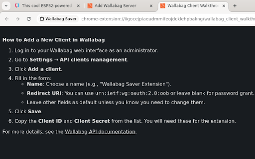 Wallabag Saver :: Save pages to one or more Wallabag servers.