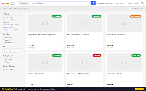 VaultSeller — eBay Seller Tools :: Profit calculator, price history, competitor analysis & listing optimiser for eBay sellers.