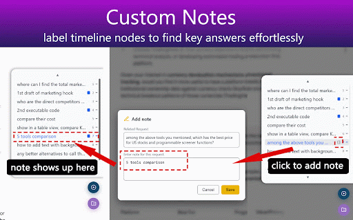 AI Timeline: Navigate, Favorite, Prompts & Notes for Gemini and ChatGPT :: Visual timeline for AI chat history. Add custom notes, bookmark responses, & build a prompt library. Supports ChatGPT and Gemini.