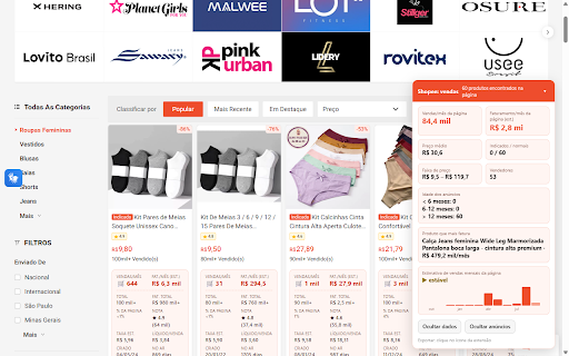 Shopee Scraper: Export Products & Sales to Excel/CSV :: See sales and estimated revenue on every Shopee product, and export search, category or shop to Excel/CSV. Reviews too.