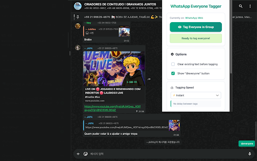 WhatsApp Everyone Tagger :: Tag everyone in a WhatsApp group with one click - now with inline button!