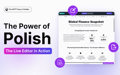 ChatGPT Report Builder :: Transform any AI chat into polished web reports and websites. Password protection, analytics, and prompt tools included.