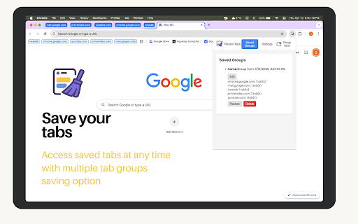 Clean Tabs :: Automatically organizes your tabs into groups based on domain.
