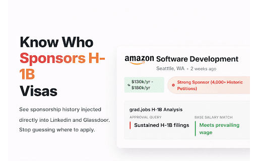 grad.jobs :: One-click job capture, smart autofill, H-1B sponsor insights, and AI resume tools