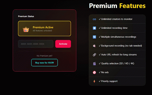 DanceTok Live Recorder :: Record TikTok, Twitch, Kick, & Douyin live streams automatically. Monitor creators, auto-record in the background, and save locally.