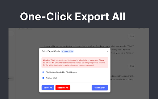 Grok to PDF :: Convert chats with Grok to pdf, enabling quick grok export and easy grok save chat.