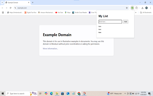 Simple List App :: A simple to-do list extension