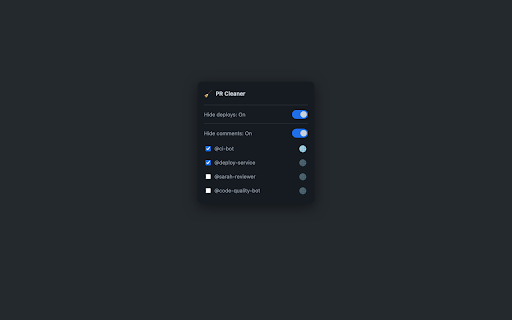 GitHub PR Cleaner :: Automatically hides deployment noise from GitHub pull request timelines
