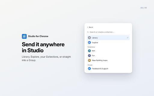 Studio :: Save images, video, and audio from the web into Studio collections and feeds.
