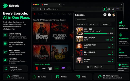 Episodo — Anime, TV & Movie Tracker :: Automatic episode tracker for anime, TV shows and movies. AniList sync, ratings and reviews — local-first, no manual logging.