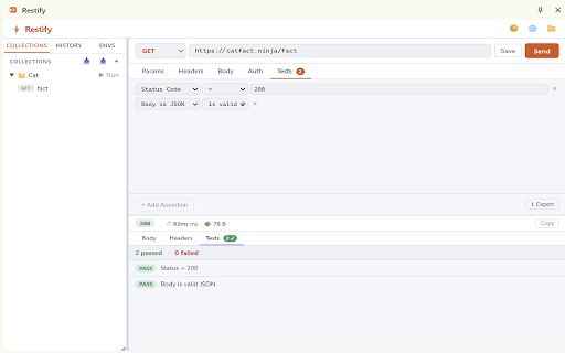 Restify – API Client :: A free, lightweight Postman-like API client built right into Chrome's side panel.