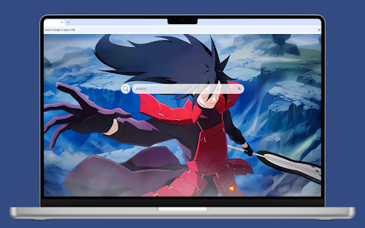 Madara Uchiha Live Wallpaper :: Stand strong with Madara Uchiha, one hand raised in defiance, the other gripping his weapon, as the valley stretches behind him.