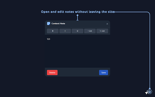 Context Notes :: Write private notes for specific websites or pages.