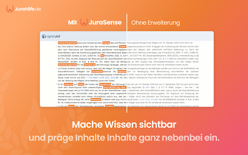 JuraSense by Jurahilfe.de - Interaktive Rechtsbegriffe :: Rechtsbegriffe auf jeder Website werden interaktiv mit Inhalten aus der Jurahilfe.de-Datenbank verknüpft.