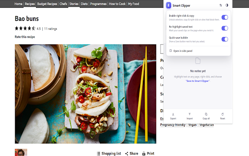 Smart Clipper :: Highlight text on any website, right-click, and save it instantly to a beautiful, persistent note collection.