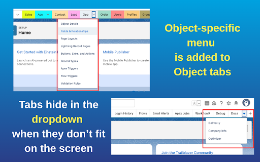 Salesforce Setup Custom Tabs :: Create custom navigation tabs in Salesforce Setup.