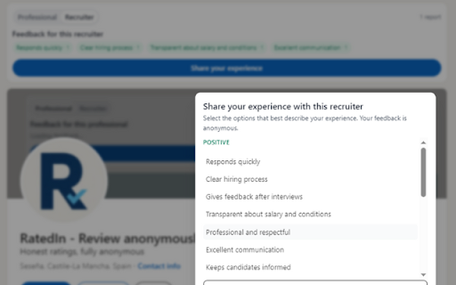 RatedIn.app :: Rate recruiters, professionals and companies on LinkedIn — anonymously