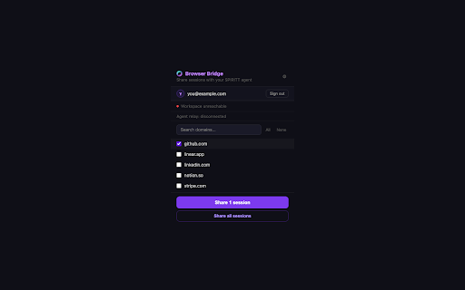 SPIRITT Agent :: Let your SPIRITT agent help you in the browser. You stay in control of which sites it can access.