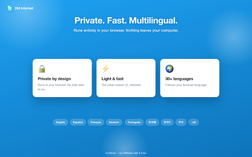 Old Internet :: A new extension that returns old Twitter's look.