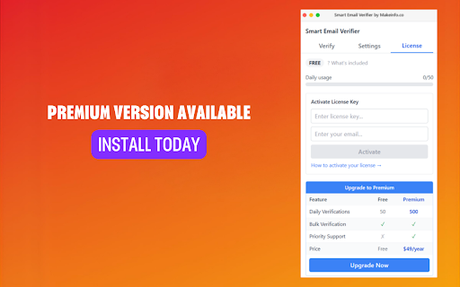Smart Email Verifier :: Verify email addresses on any webpage using NeverBounce, ZeroBounce, or MillionVerifier.
