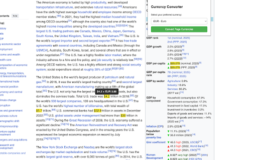 Currency Converter for webpages :: Converts currencies on webpages to your preferred currency on a single click. Select the currency you want and click Convert!