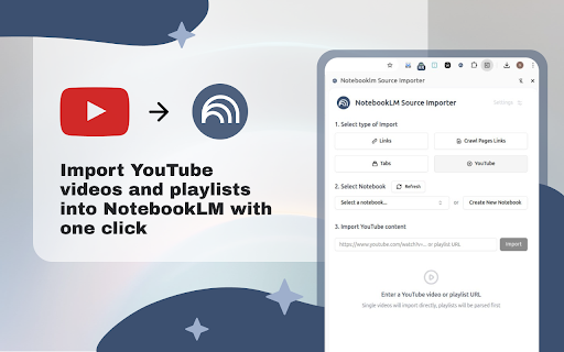 Notebooklm Source Importer :: Export your ChatGPT, Claude, Gemini, Perplexity conversations directly to Google's NotebookLM. Notebooklm Source Importer captures…