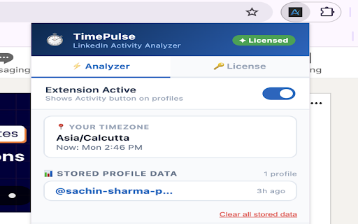 TimePulse – LinkedIn Activity Analyzer :: See the best time to message someone based on their real LinkedIn post activity.