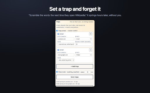 PrankSync – Prank Your Friends in Real Time :: It takes two. Pair with a friend using a single-use code, fire effects into their browser live, or set traps for sites they open.