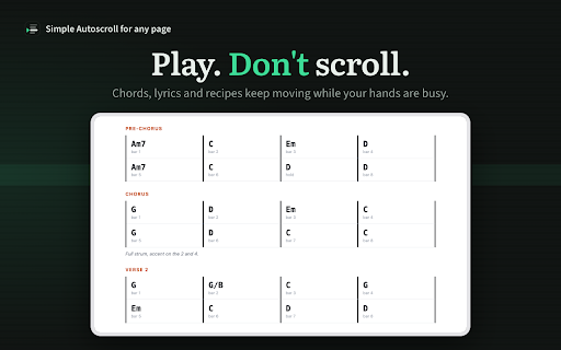 Auto Scroll Down — Simple Autoscroll for Any Page :: Let long pages move at your pace with hands-free scrolling. Set the speed, press Start, and use Esc or a shortcut to stop.