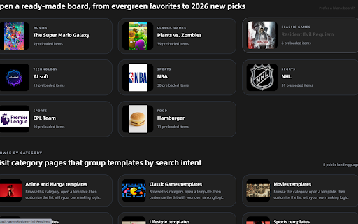 TierMakerPro :: Open TierMakerPro make-list in a Chrome side panel with a mobile-friendly layout.
