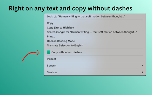 Em-Dash Replacer :: Replace em dashes, en dashes, and other characters in selected text anywhere on the web
