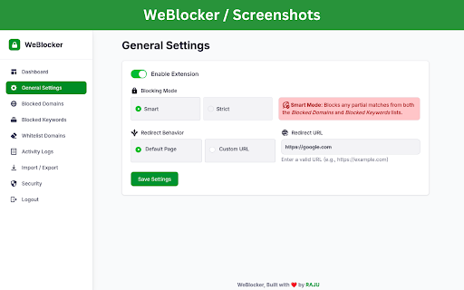 WeBlocker - Domain & Keywords Blocker :: Take Control of Your Digital Focus