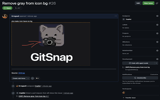 GitSnap Extension :: Capture, annotate, and send screenshots to GitHub issues via GitSnap.