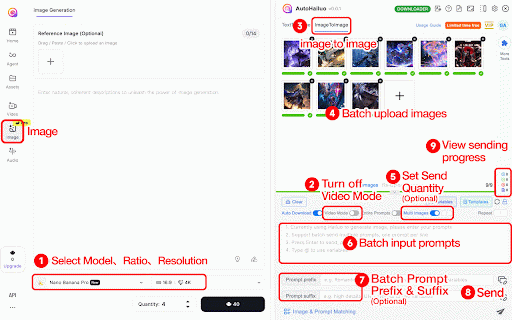 AutoHailuo - Auto send Hailuo prompts and download images/videos :: Hailuo efficiency extension, batch automatic sending prompts and downloading images/videos, prompts management, and more.