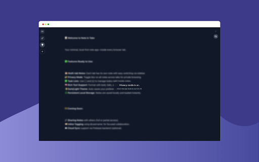 Note in Tabs :: A distraction-free, local-first note editor that lives in every new Chrome tab