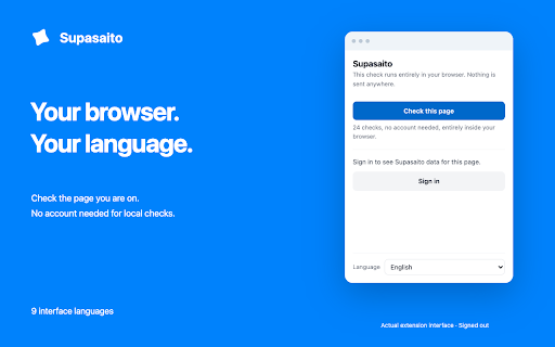 Supasaito — AI Visibility Checker :: Check a page’s GEO/LLMO readiness with 24 local HTML checks. Connect Supasaito to see your brand’s audit data.
