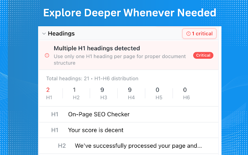 On Page SEO Checker :: Install On Page SEO Checker to run website analyzer, perform SEO audit, get SEO checklist report, and boost search engine rankings.