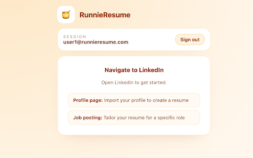 RunnieResume :: Import LinkedIn profiles and tailor resumes with RunnieResume.