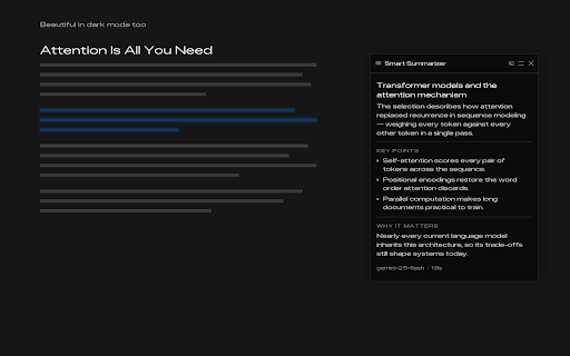 Smart Summarizer :: Select any text on any page, right-click, and get a clear AI explanation in your chosen language — using your own API key.