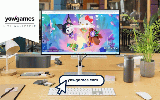 Hello Kitty Sea Live Wallpaper :: Hello Kitty and friends as mermaids swimming in magical underwater world with bubbles and colorful fish.