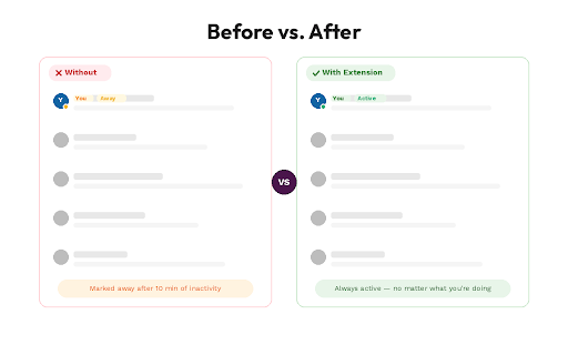 Keep Slack Awake :: Prevents Slack from automatically switching to Away status after a period of inactivity.