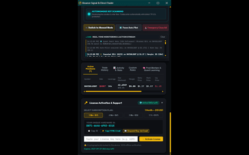 Binance Signal & Direct Trader :: Real-time crypto screening, predictive technical signals, automated trade setups, and direct Binance Spot & Futures trading.