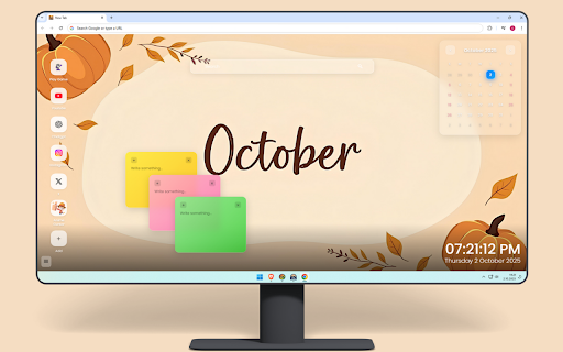 October 2025 Calendar Wallpaper :: Beautiful October wallpaper featuring fall foliage, Halloween themes, harvest season, and autumn's peak colors.