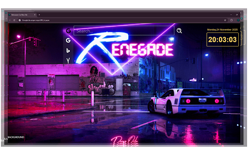 Retrowave Car New Tab :: Retrowave Car Wallpaper changes its new tab to Retrowave Car background.