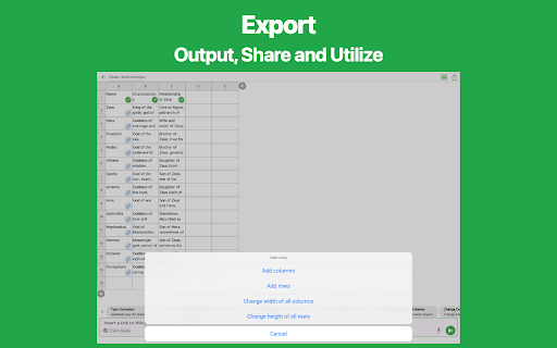 Simple Table AI: Note with AI :: Note as Table / Sheet simply